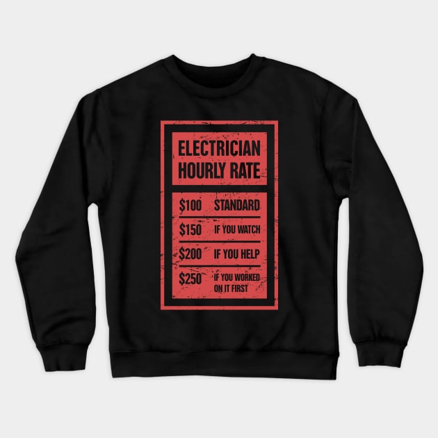 Electrician Hourly Rate | Funny Gift Crewneck Sweatshirt by MeatMan